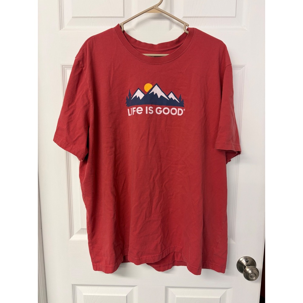 Life is Good Mens Crusher Tee Red Mountain Graphic T-Shirt XXXL 3XL